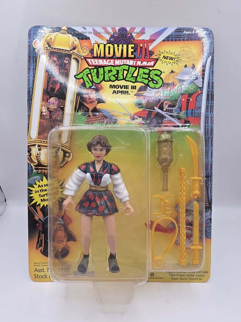 1992 TMNT III April O'Neil Action Figure Playmates Sealed Unpunched